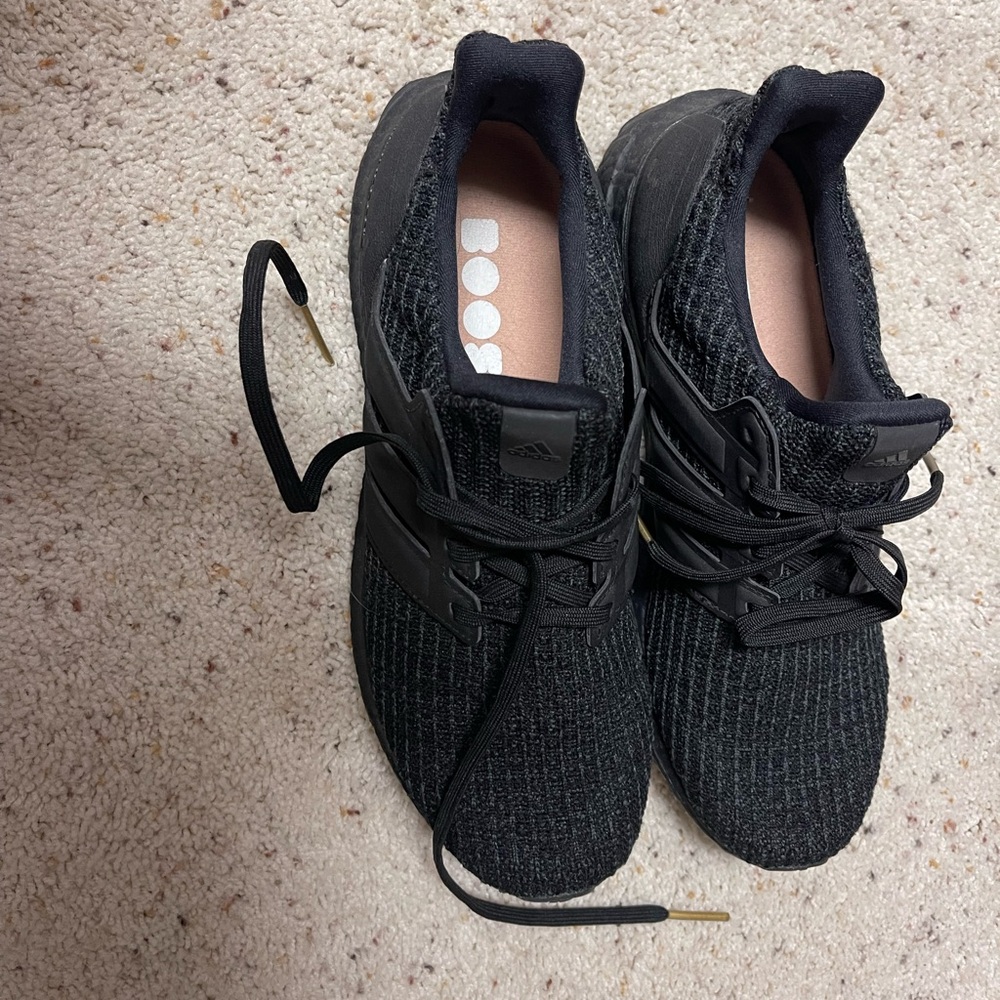 adidas Black Knit Athletic Lace-Up Sneakers